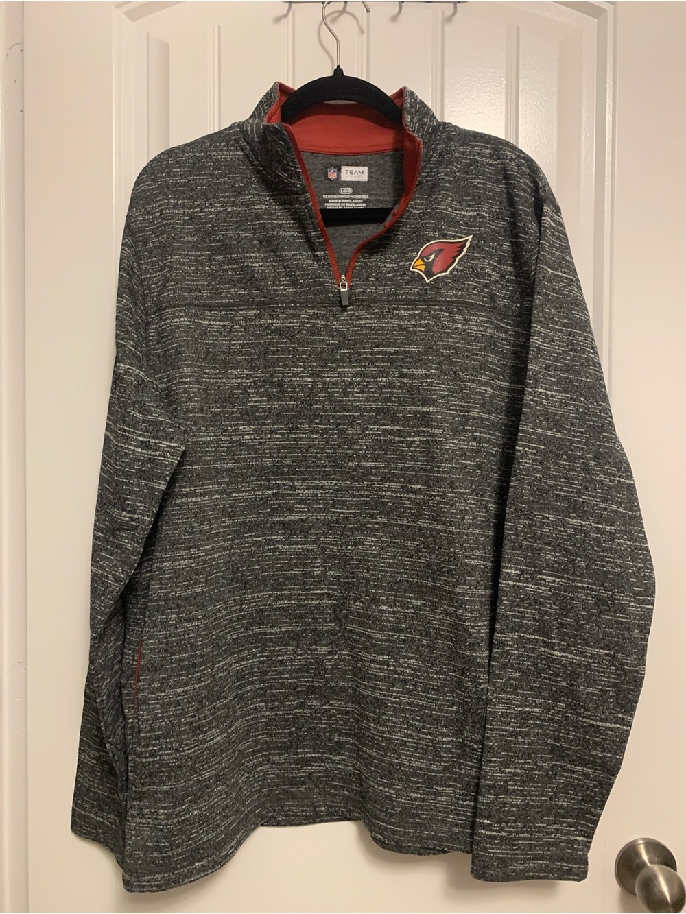 NWOT - Arizona Cardinals Men's/Unisex Charcoal Knit 1/4-Zip Pullover
